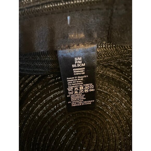 Black Woven Porkpie Hat Cap Silver Stud Detail - Picture 6 of 6